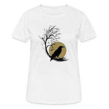 Corbeau Pleine Lune Arbre Magique Automne Gothique Wicca - T-shirt respirant Femme - blanc - Devant - AI Model Female 172 dark (172cm)