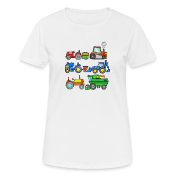 Véhicules de chantier - T-shirt respirant Femme - blanc - Devant - AI Model Female 172 dark (172cm)