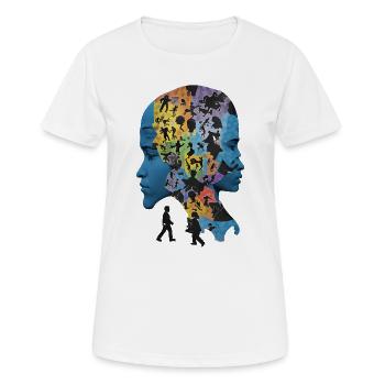 Le puzzle humain - T-shirt respirant Femme - blanc - Devant - AI Model Female 172 dark (172cm)