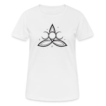 Trinity Triquetra Symbol Mond Triple Moon - T-shirt respirant Femme - blanc - Devant - AI Model Female 172 dark (172cm)