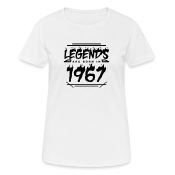 1967 - Jahrgang 1967 - Baujahr 1967 - Frauen T-Shirt atmungsaktiv - Weiß - Vorne - AI Model Female 172 dark (172cm)