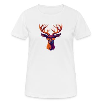 Retro-Hirsch-Revolte - Frauen T-Shirt atmungsaktiv - Weiß - Vorne - AI Model Female 172 dark (172cm)