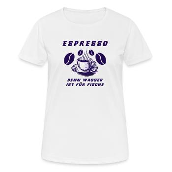 Espresso Design - Frauen T-Shirt atmungsaktiv - Weiß - Vorne - AI Model Female 172 dark (172cm)