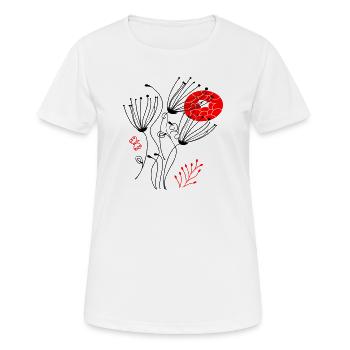 filigree delicate flowers, Flowers - Women's Breathable T-Shirt - white - Front - AI Model Female 172 dark (172cm)