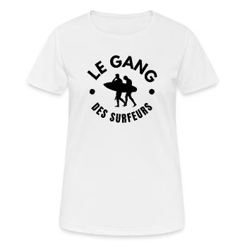 surf, planche de surf, spot de surf - T-shirt respirant Femme - blanc - Devant - AI Model Female 172 dark (172cm)