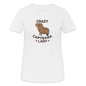Capybara Zootier Design - Frauen T-Shirt atmungsaktiv - Weiß - Vorne - AI Model Female 172 dark (172cm)