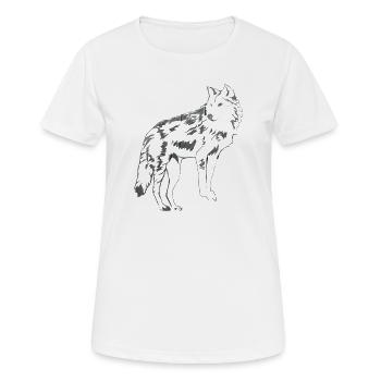 Loup - T-shirt respirant Femme - blanc - Devant - AI Model Female 172 dark (172cm)