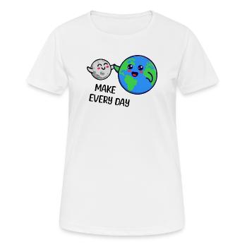 Déclaration de Mère Nature Terre Protection de l’environnement Environnement - T-shirt respirant Femme - blanc - Devant - AI Model Female 172 dark (172cm)