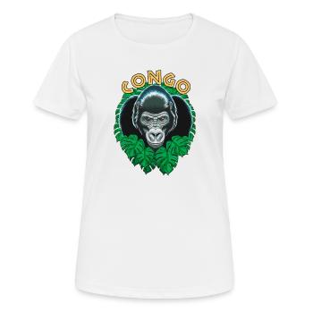 Kongo-Gorilla - Frauen T-Shirt atmungsaktiv - Weiß - Vorne - AI Model Female 172 dark (172cm)