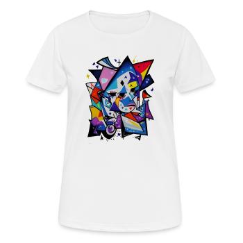 Graffiti - Frauen T-Shirt atmungsaktiv - Weiß - Vorne - AI Model Female 172 dark (172cm)
