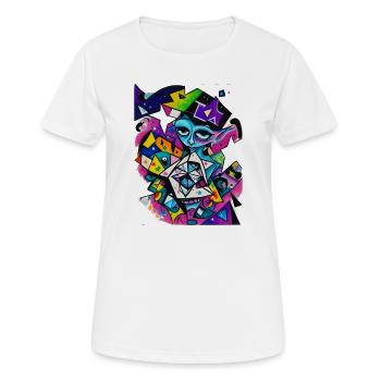 Graffiti - Frauen T-Shirt atmungsaktiv - Weiß - Vorne - AI Model Female 172 dark (172cm)