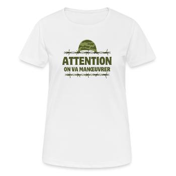 septième compagnie, militaire, militaire humour - T-shirt respirant Femme - blanc - Devant - AI Model Female 172 dark (172cm)