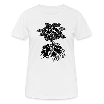 Logo der Kartoffelpflanze - Frauen T-Shirt atmungsaktiv - Weiß - Vorne - AI Model Female 172 dark (172cm)