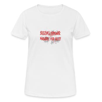 Sozialismus Mangel für alle - Frauen T-Shirt atmungsaktiv - Weiß - Vorne - AI Model Female 172 dark (172cm)