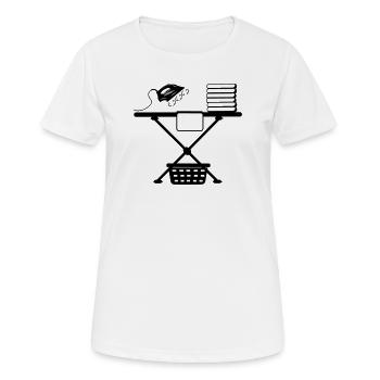 Steam iron iron and laundry basket and laundry - Women's Breathable T-Shirt - white - Front - AI Model Female 172 dark (172cm)