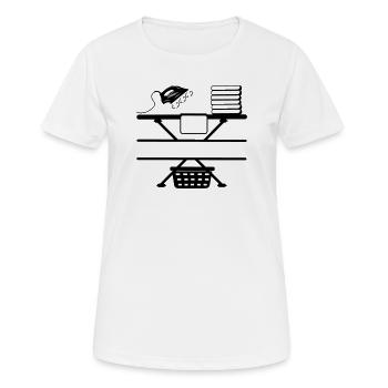 Steam iron iron paste and text banner - Women's Breathable T-Shirt - white - Front - AI Model Female 172 dark (172cm)