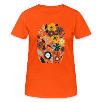 Bouquet - Women's Breathable T-Shirt - neon orange - Front - AI Model Female 172 dark (172cm)