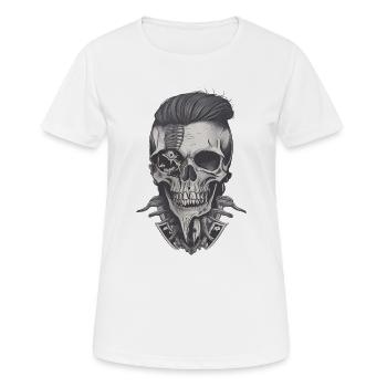 Hipster Totenkopf - Frauen T-Shirt atmungsaktiv - Weiß - Vorne - AI Model Female 172 dark (172cm)