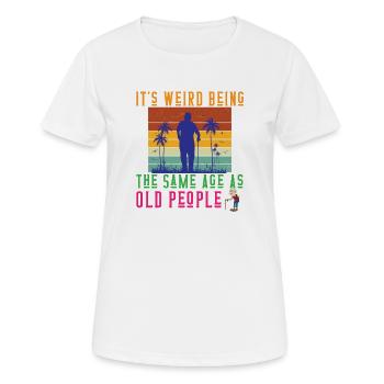 Parole irrévérencieuse d’un jeune aîné - T-shirt respirant Femme - blanc - Devant - AI Model Female 172 dark (172cm)