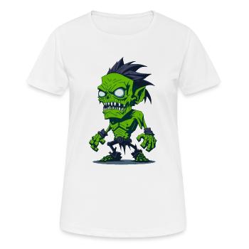 Zombie - Frauen T-Shirt atmungsaktiv - Weiß - Vorne - AI Model Female 172 dark (172cm)