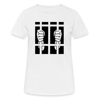 Prisonnier en prison deux poings - T-shirt respirant Femme - blanc - Devant - AI Model Female 172 dark (172cm)