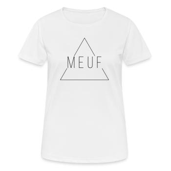 Meuf - Minimalisme au féminin - T-shirt respirant Femme - blanc - Devant - AI Model Female 172 dark (172cm)