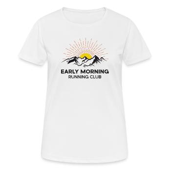 Club de course tôt le matin - T-shirt respirant Femme - blanc - Devant - AI Model Female 172 dark (172cm)