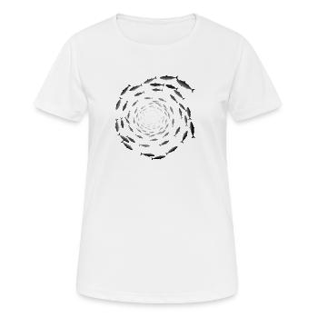 Fischschwarm - Frauen T-Shirt atmungsaktiv - Weiß - Vorne - AI Model Female 172 dark (172cm)