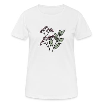 Feuilles et baies - T-shirt respirant Femme - blanc - Devant - AI Model Female 172 dark (172cm)