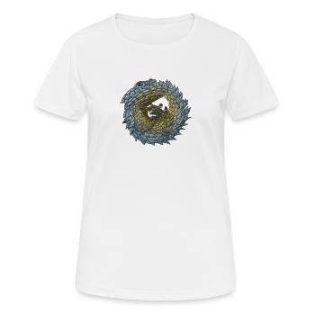 Armadillo Lizzard - Frauen T-Shirt atmungsaktiv - Weiß - Vorne - AI Model Female 172 dark (172cm)
