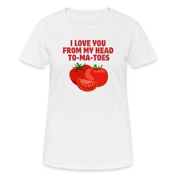 I love you, amour, tomatoes - T-shirt respirant Femme - blanc - Devant - AI Model Female 172 dark (172cm)