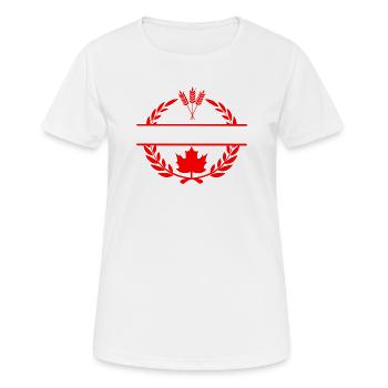 Canada maple leaf grain laurel wreath - Women's Breathable T-Shirt - white - Front - AI Model Female 172 dark (172cm)