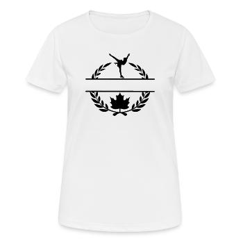 Couronne de laurier de patinage artistique à la feuille d’érable du Canada - T-shirt respirant Femme - blanc - Devant - AI Model Female 172 dark (172cm)
