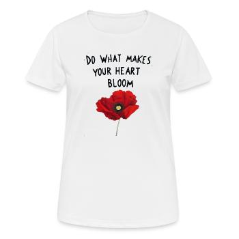 Faites ce qui fait fleurir votre cœur. - T-shirt respirant Femme - blanc - Devant - AI Model Female 172 dark (172cm)