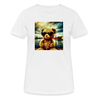 Teddy goes Wild - Frauen T-Shirt atmungsaktiv - Weiß - Vorne - AI Model Female 172 dark (172cm)