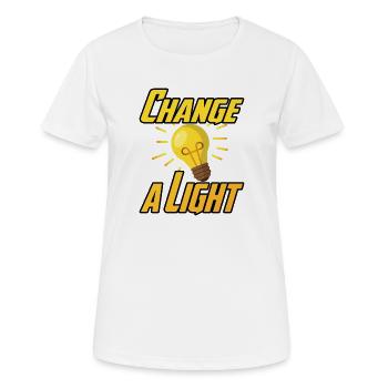 Changer une lumière - T-shirt respirant Femme - blanc - Devant - AI Model Female 172 dark (172cm)