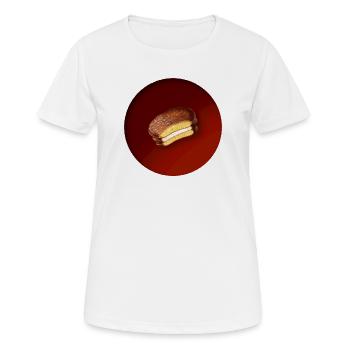 a delicious biscuit with chocolate - Women's Breathable T-Shirt - white - Front - AI Model Female 172 dark (172cm)