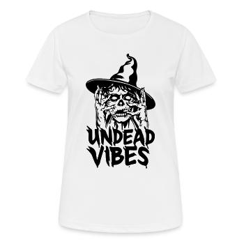 Halloween-Geschenk 'Undead Vibes', Zombie - Frauen T-Shirt atmungsaktiv - Weiß - Vorne - AI Model Female 172 dark (172cm)