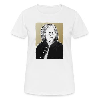 Johann Sebastian Bach in schwarz weiß und gold - Frauen T-Shirt atmungsaktiv - Weiß - Vorne - AI Model Female 172 dark (172cm)
