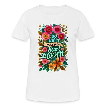 Faites ce qui fait fleurir votre cœur - T-shirt respirant Femme - blanc - Devant - AI Model Female 172 dark (172cm)