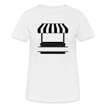 Market stall logo transparent - Women's Breathable T-Shirt - white - Front - AI Model Female 172 dark (172cm)