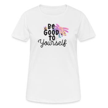 Soyez bon envers vous-même - T-shirt respirant Femme - blanc - Devant - AI Model Female 172 dark (172cm)