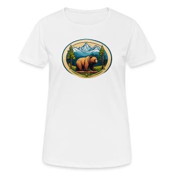 Ours brun - T-shirt respirant Femme - blanc - Devant - AI Model Female 172 dark (172cm)