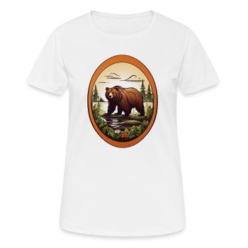 Waldbewohner Braunbär - Frauen T-Shirt atmungsaktiv - Weiß - Vorne - AI Model Female 172 dark (172cm)
