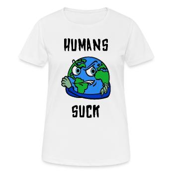 Mutter Erde Statement Erderwärmung Klimaschutz - Frauen T-Shirt atmungsaktiv - Weiß - Vorne - AI Model Female 172 dark (172cm)