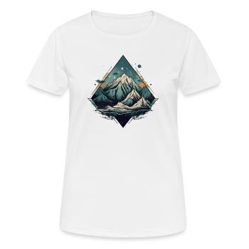 Mountain landscape with starry sky - Women's Breathable T-Shirt - white - Front - AI Model Female 172 dark (172cm)