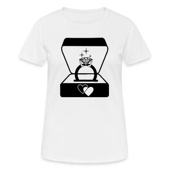 Jeweler wedding ring in box - Women's Breathable T-Shirt - white - Front - AI Model Female 172 dark (172cm)