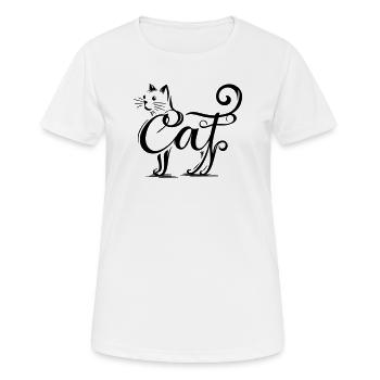Incrustation Féline - Cat Fusionné - T-shirt respirant Femme - blanc - Devant - AI Model Female 172 dark (172cm)