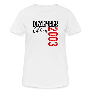 23. Geburtstag - Dreiundzwanzig Edition 2003 - Frauen T-Shirt atmungsaktiv - Weiß - Vorne - AI Model Female 172 dark (172cm)