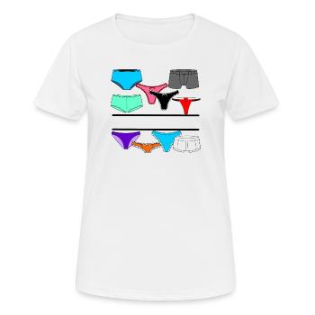 Logo de lingerie avec slips et caleçons - T-shirt respirant Femme - blanc - Devant - AI Model Female 172 dark (172cm)